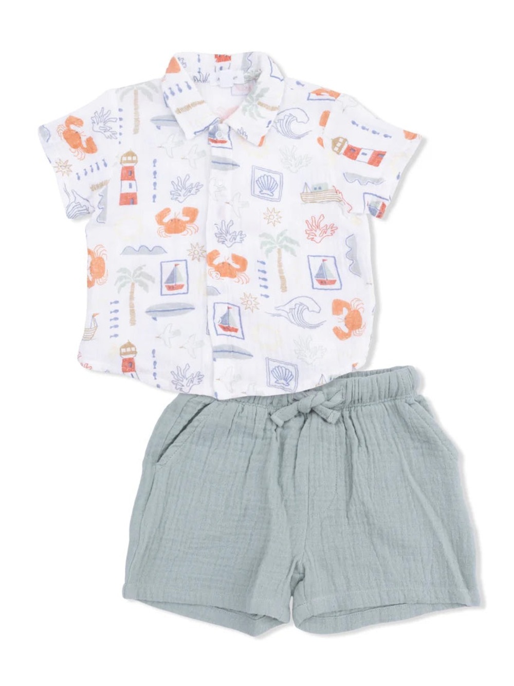 Angel Dear Club Mediterranean Polo Shirt with Shorts 12-18 18-24 months 2T 3T 4T
